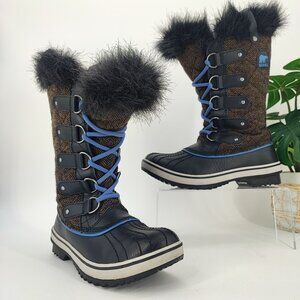Sorel Women's Tofino II Black Leather Snow Boots NL2034-248 Size 6